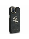 Guess Guess PU 4G Metal Logo Stand Camera Frame Заден калъф за iPhone 15 Black