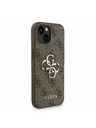 Guess Guess PU 4G Metal Logo Strap Заден калъф за iPhone 15 Brown