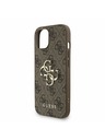 Guess Guess PU 4G Metal Logo Strap Заден калъф за iPhone 15 Brown