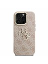Guess Guess PU 4G Metal Logo Stand Camera Frame Заден калъф за iPhone 16 Pro Max Pink
