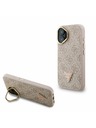 Guess Guess PU 4G Strass Triangle Logo Stand Camera Frame MagSafe Заден калъф за iPhone 16 Pink