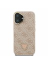 Guess Guess PU 4G Strass Triangle Logo Stand Camera Frame MagSafe Заден калъф за iPhone 16 Pink