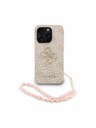 Guess Guess PU 4G Metal Logo Strap Заден калъф за iPhone 15 Pro Pink