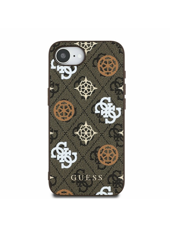 Guess Guess PU 4G Peony MagSafe Заден калъф за iPhone 16e Brown