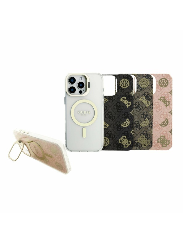 Guess Guess PC/TPU Електрополиран Стойка за камера MagSafe Заден капак със сменяем гръб за iPhone 16 Pro Max