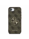 Guess Guess PU 4G Метален лого Заден капак за iPhone 16e Кафяв