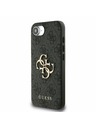 Guess Guess PU 4G Метален лого Заден капак за iPhone 16e Сив