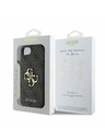 Guess Guess PU 4G Метален лого Заден капак за iPhone 16e Сив