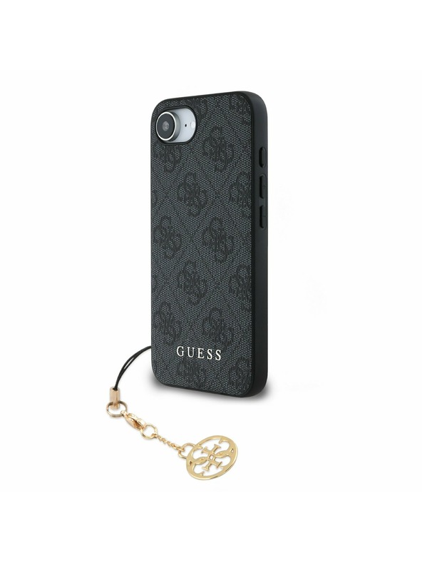 Guess Guess 4G Charm Заден калъф за iPhone 16e Tone on Tone Grey