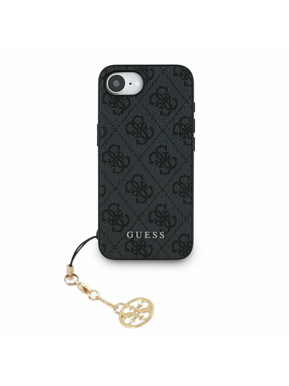 Guess Guess 4G Charm Заден калъф за iPhone 16e Tone on Tone Grey