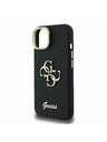 Guess Guess PU Grained 4G Logo Stand Camera Frame Заден калъф за iPhone 15 Black