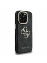 Guess Guess PU 4G Metal Logo Stand Camera Frame Заден калъф за iPhone 16 Pro Black