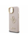 Guess Guess PU Grained 4G Logo Stand Camera Frame Заден калъф за iPhone 15 Pink
