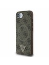 Guess Guess PU 4G Strass Triangle Metal Logo Заден калъф за iPhone 16e Brown