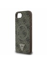Guess Guess PU 4G Strass Triangle Metal Logo Заден калъф за iPhone 16e Brown
