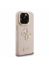 Guess Guess PU Grained 4G Logo Stand Camera Frame Заден калъф за iPhone 15 Pro Pink