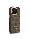 Guess Guess PU 4G Strass Triangle Logo Stand Camera Frame MagSafe Заден калъф за iPhone 16 Pro Max Brown