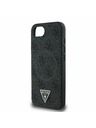 Guess Guess PU 4G Strass Triangle Metal Logo Заден калъф за iPhone 16e Black