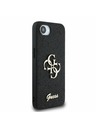 Guess Guess PU Fixed Glitter 4G Metal Logo Заден калъф за iPhone 16e Black