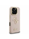 Guess Guess PU Grained 4G Logo Stand Camera Frame Заден калъф за iPhone 16 Pro Max Pink
