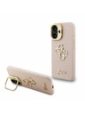 Guess Guess PU Grained 4G Logo Stand Camera Frame Заден калъф за iPhone 16 Pink