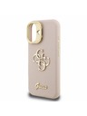 Guess Guess PU Grained 4G Logo Stand Camera Frame Заден калъф за iPhone 16 Pink
