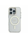 Guess Guess PC/TPU Electroplated Stand Camera Frame MagSafe Заден калъф с Подменяем Фон за iPhone 16 Pro