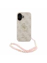 Guess Guess PU 4G Metal Logo Strap Заден калъф за iPhone 16 Pink
