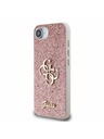 Guess Guess PU Fixed Glitter 4G Metal Logo Заден калъф за iPhone 16e Pink