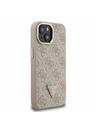 Guess Guess PU 4G Strass Триъгълен лого Stand Camera Frame MagSafe Заден капак за iPhone 13 Розов