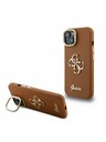 Guess Guess PU Grained 4G Logo Stand Заден капак за iPhone 14 Кафяв