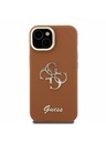 Guess Guess PU Grained 4G Logo Stand Заден капак за iPhone 14 Кафяв