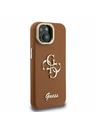 Guess Guess PU Grained 4G Logo Stand Заден капак за iPhone 14 Кафяв