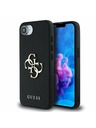 Guess Guess PU Grained 4G Метален лого Заден капак за iPhone 16e Черен