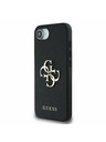Guess Guess PU Grained 4G Метален лого Заден капак за iPhone 16e Черен