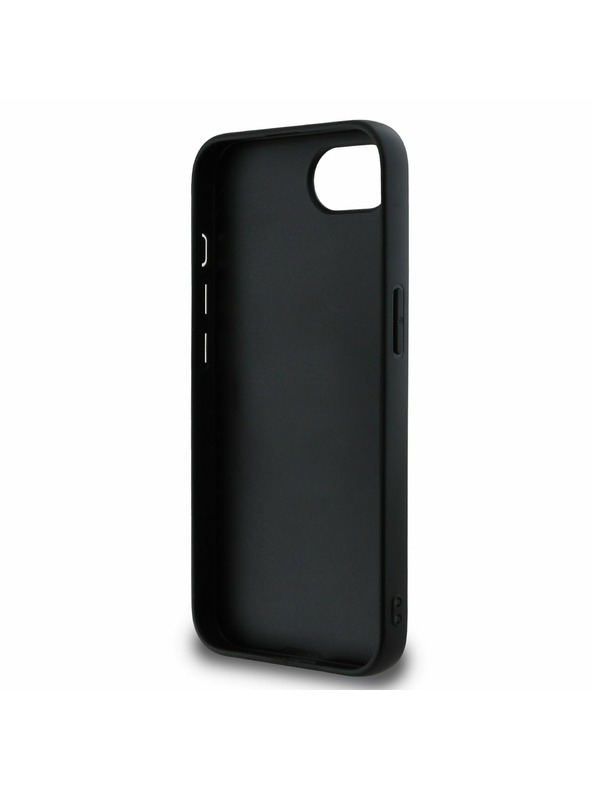 Guess Guess PU Grained 4G Метален лого Заден капак за iPhone 16e Черен