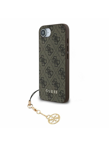 Guess Guess 4G Charm Заден капак за iPhone 16e Tone on Tone Кафяв