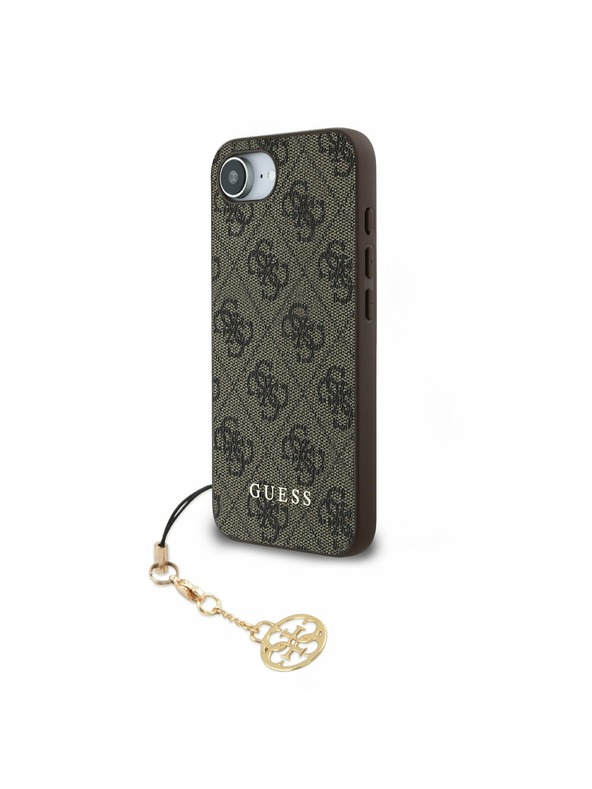 Guess Guess 4G Charm Заден капак за iPhone 16e Tone on Tone Кафяв