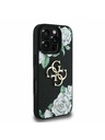 Guess Guess PU Grained Рози 4G Метален лого Заден капак за iPhone 16 Pro Черен