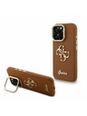 Guess Guess PU Grained 4G Logo Stand Заден капак за iPhone 15 Pro Max Кафяв