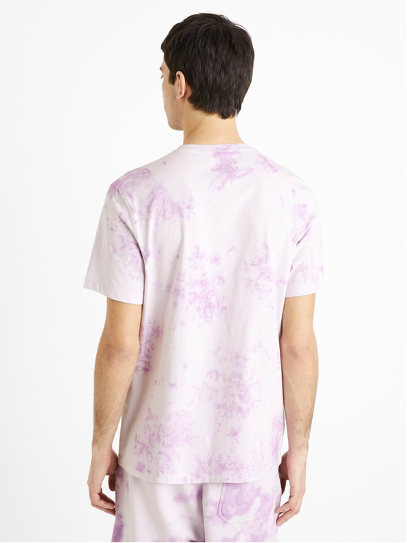 Celio Светлолилава мъжка батикова тениска Celio Dengame