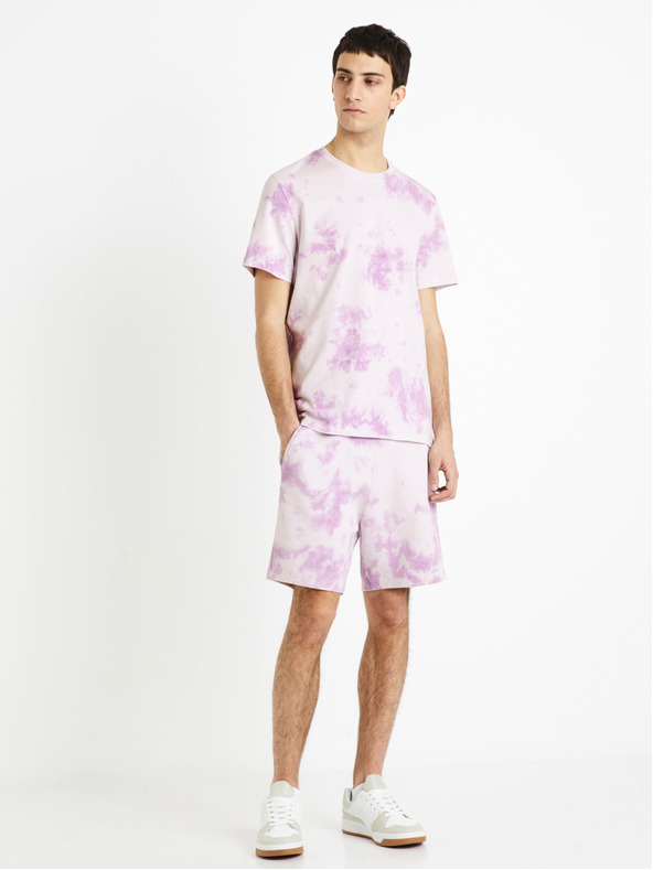 Celio Светлолилава мъжка батикова тениска Celio Dengame