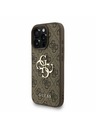 Guess Guess PU 4G Metal Logo Strap Заден калъф за iPhone 16 Pro Кафяв