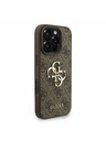 Guess Guess PU 4G Metal Logo Strap Заден калъф за iPhone 16 Pro Кафяв