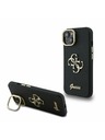 Guess Guess PU Grained 4G Logo Stand Camera Frame Заден калъф за iPhone 13 Черен