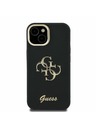 Guess Guess PU Grained 4G Logo Stand Camera Frame Заден калъф за iPhone 13 Черен