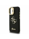 Guess Guess PU Grained 4G Logo Stand Camera Frame Заден калъф за iPhone 16 Черен