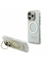 Guess Guess IML Gold Outline Stand Camera Frame MagSafe Заден калъф за iPhone 15 Pro Прозрачен