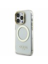 Guess Guess IML Gold Outline Stand Camera Frame MagSafe Заден калъф за iPhone 15 Pro Прозрачен
