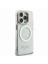 Guess Guess IML Gold Outline Stand Camera Frame MagSafe Заден калъф за iPhone 15 Pro Прозрачен